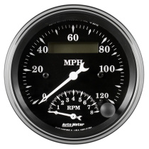 Varv-/hastighetsmätare 87mm 120MPH & 8000 RPM (Elektrisk) OLD TYME BLACK